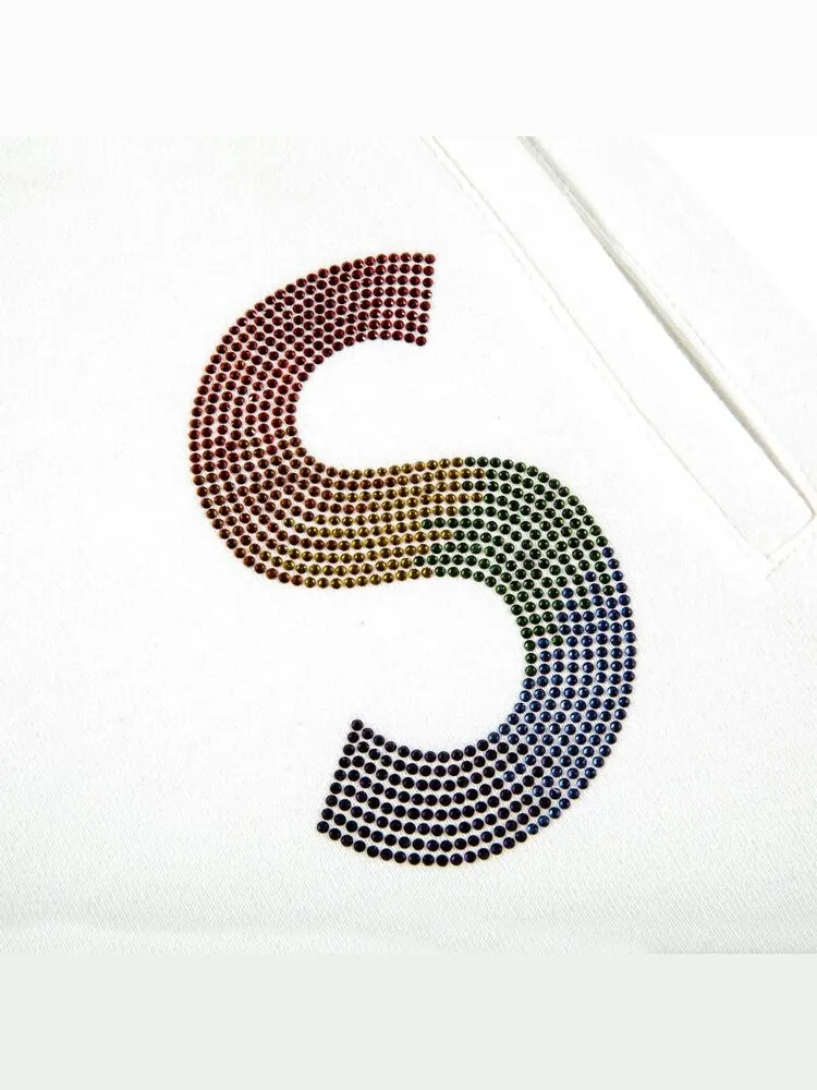 Спортивные брюки Supreme x Swarovski S Logo Sweatpant 'White' — изображение 3 из 3, белый