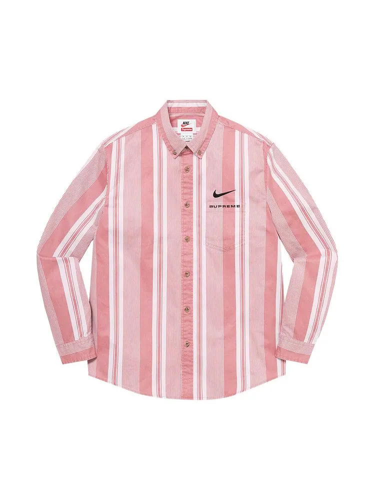 Рубашка Supreme x Nike Cotton Twill Shirt — изображение 1 из 1, розовый