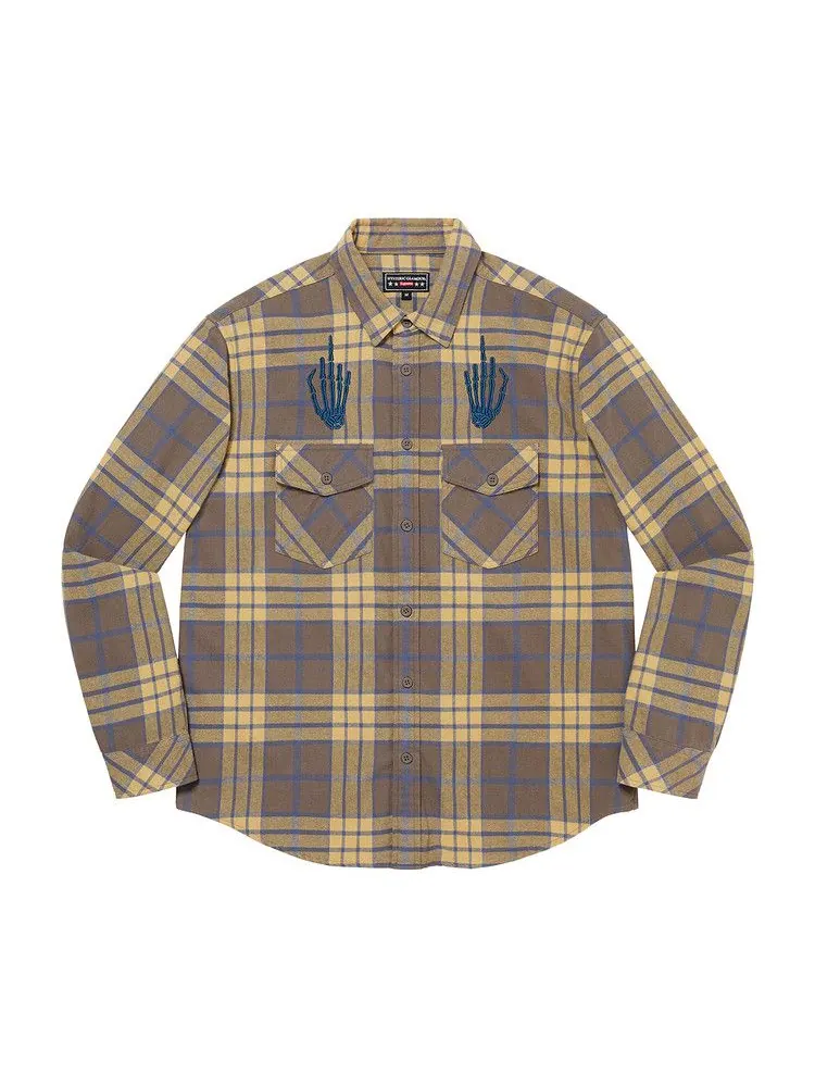 Рубашка Supreme x Hysteric Glamour Plaid Flannel Shirt — изображение 1 из 2, коричневый