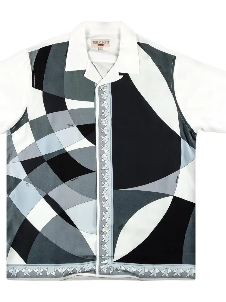 Рубашка Supreme x Emilio Pucci Short-Sleeve Shirt 'Black' — изображение 1 из 2, черный