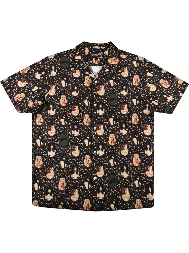 Рубашка Supreme x Hysteric Glamour Blurred Girls Rayon Short-Sleeve Shirt 'Black' — изображение 1 из 2, черный