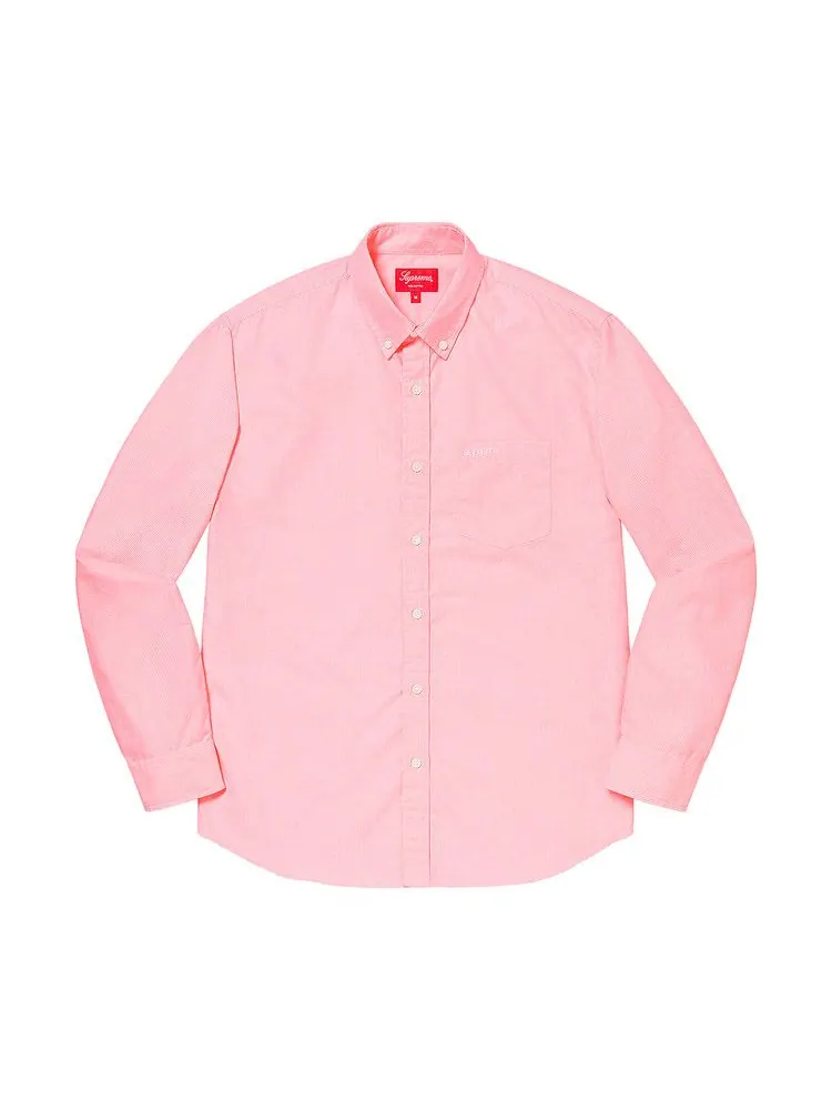 Рубашка Supreme Stripe Oxford Shirt — изображение 1 из 1, красный