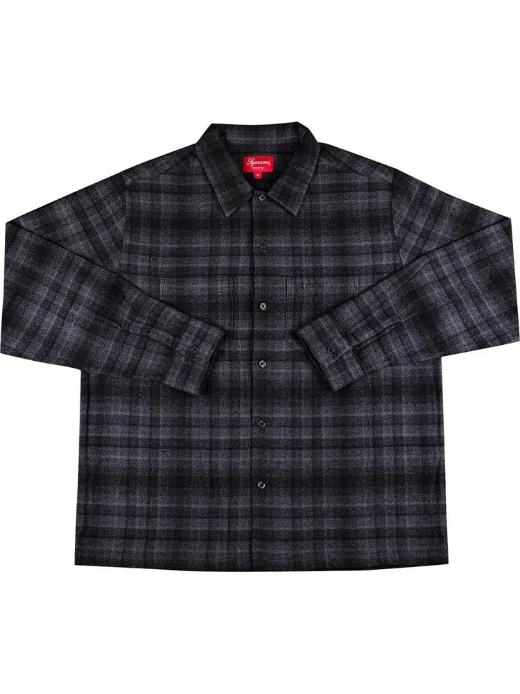 Рубашка Supreme Plaid Flannel Shirt 'Black' — изображение 1 из 2, черный
