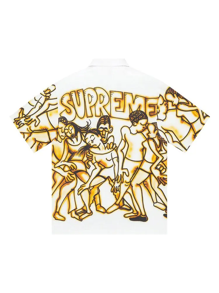 Рубашка Supreme Dancing Rayon Short-Sleeve Shirt — изображение 2 из 2, белый