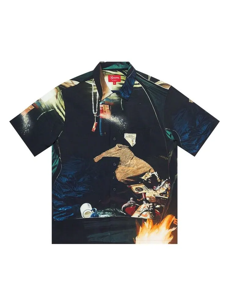 Рубашка Supreme Firecracker Rayon Short-Sleeve Shirt Firecracker — изображение 1 из 2, ярко-красный