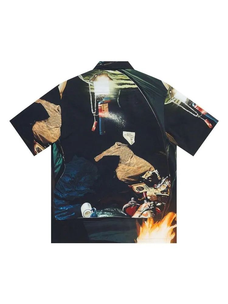 Рубашка Supreme Firecracker Rayon Short-Sleeve Shirt Firecracker — изображение 2 из 2, ярко-красный