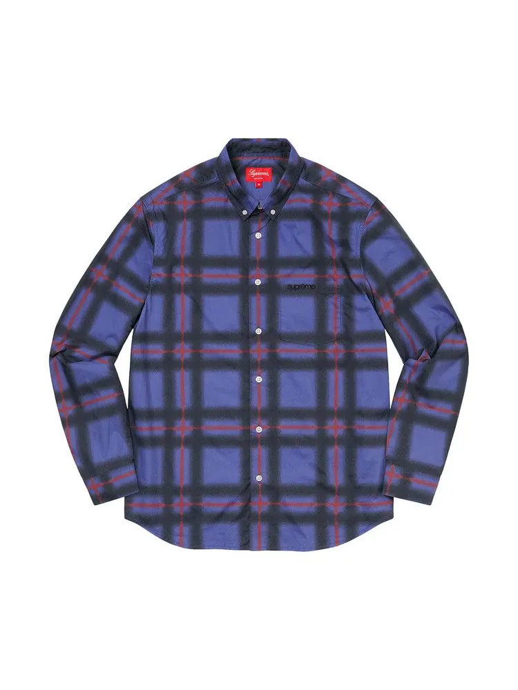 Рубашка Supreme Spray Tartan Shirt — изображение 1 из 1, синий