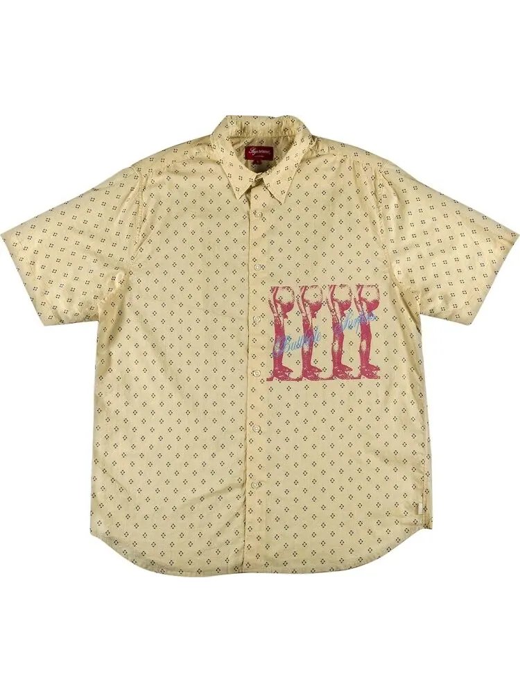 Рубашка Supreme x Butthole Surfers Short-Sleeve Shirt 'Light Yellow' — изображение 1 из 2, желтый