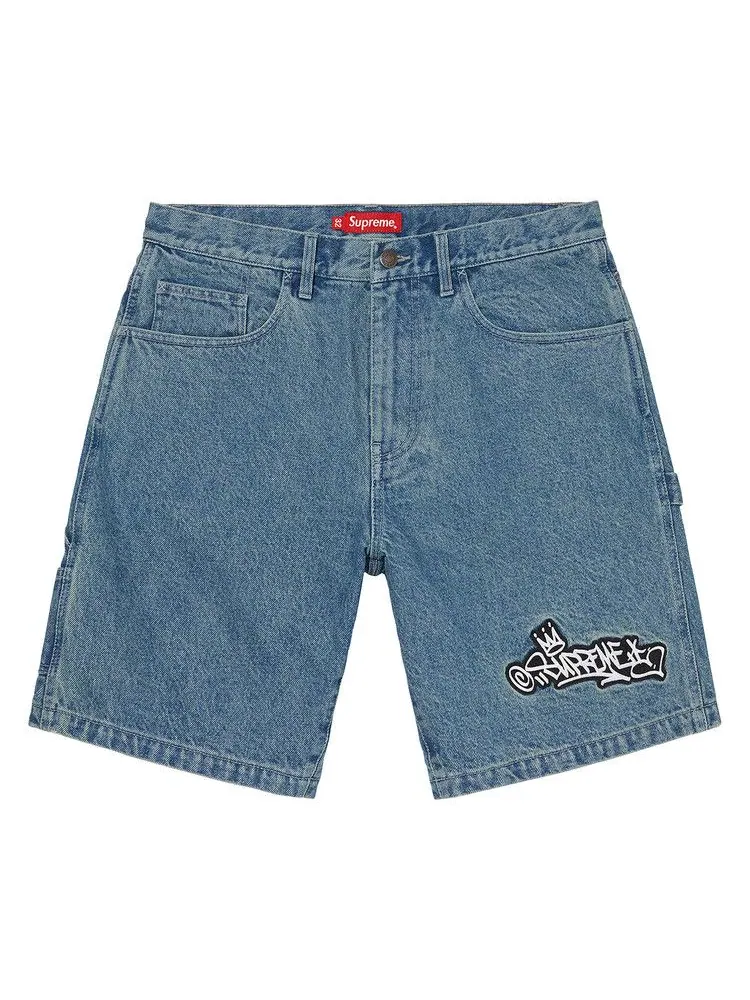 Шорты Supreme Handstyle Denim Painter Short — изображение 1 из 2, синий
