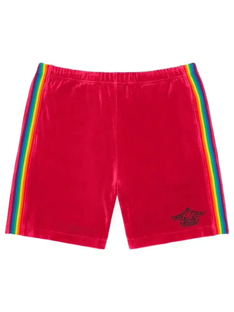 Велюровые шорты Supreme x Hysteric Glamour — изображение 1 из 2, пыльно-красный