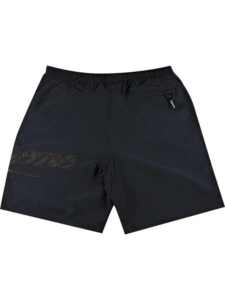 Шорты Supreme Mesh Script Water Short 'Black' — изображение 2 из 3, черный