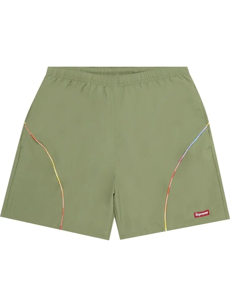 Шорты Supreme Gradient Piping Water Short Olive — изображение 1 из 3, зеленый