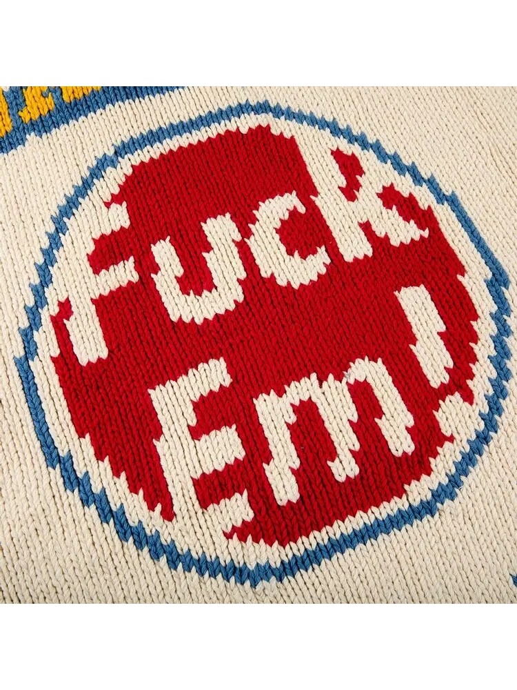 Свитер Supreme x Hysteric Glamour Logos Zip Up Sweater 'Natural' — изображение 3 из 3, бежевый