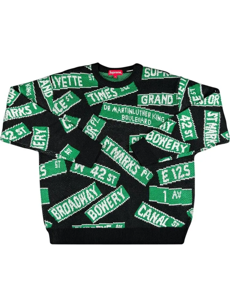 Свитер Supreme Street Signs Sweater 'Black' — изображение 1 из 2, черный