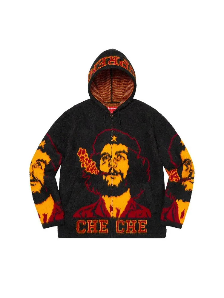Свитер Supreme Che Hooded Zip Up Sweater — изображение 1 из 2, черный