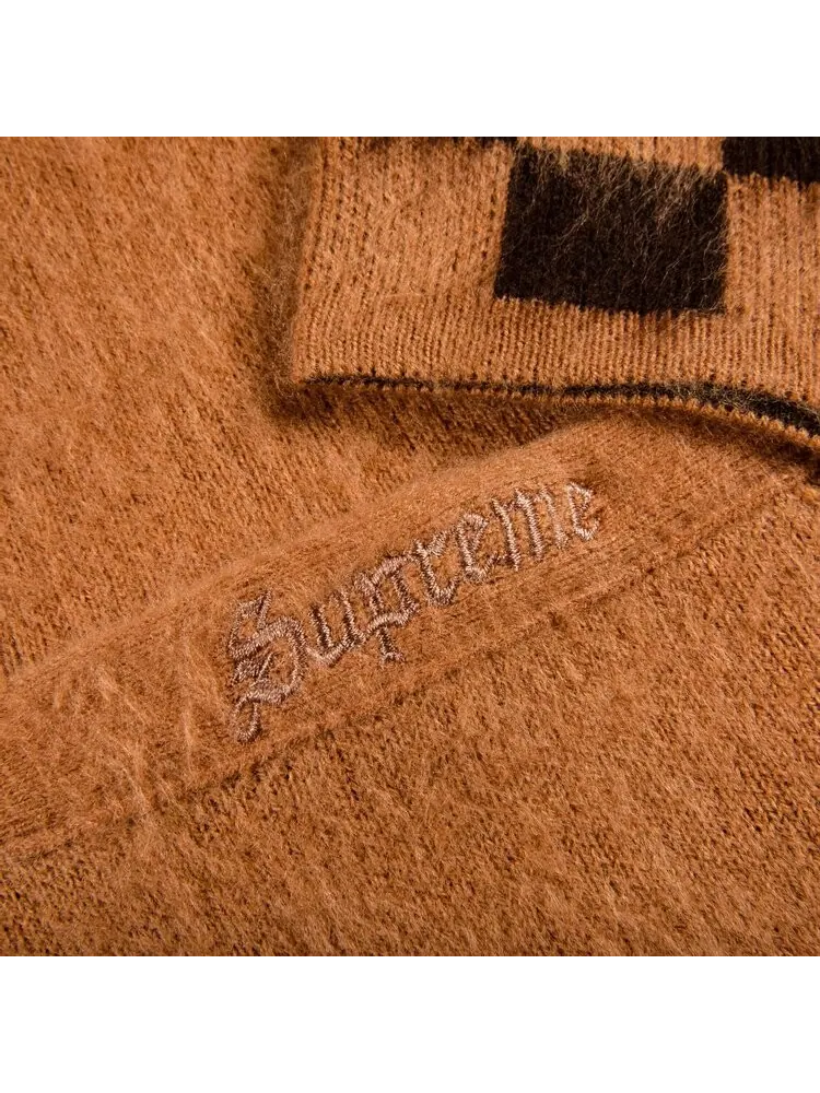 Кардиган Supreme Brushed Checkerboard Cardigan 'Camel' — изображение 2 из 2, загар