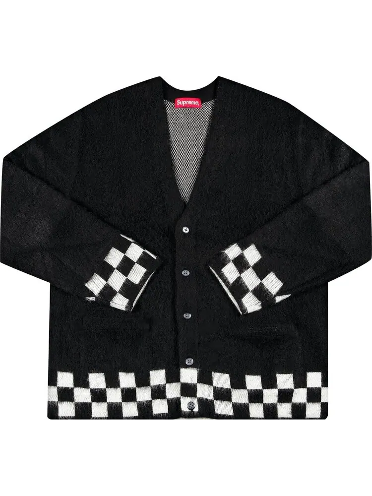 Кардиган Supreme Brushed Checkerboard Cardigan 'Black' — изображение 1 из 2, черный