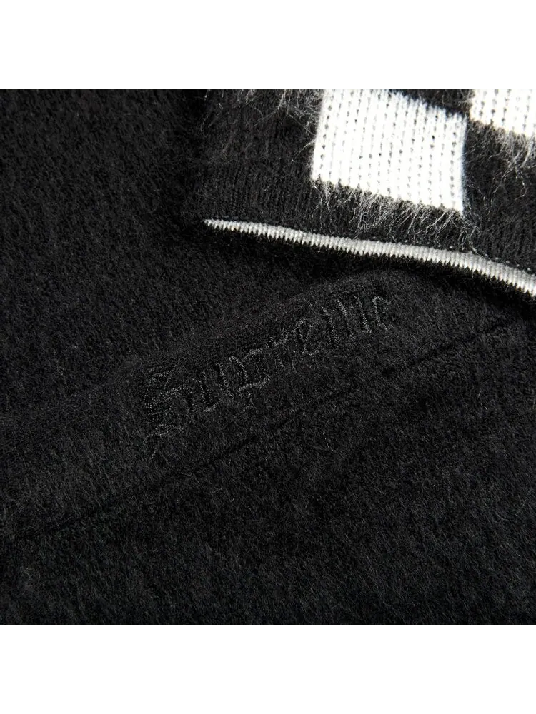 Кардиган Supreme Brushed Checkerboard Cardigan 'Black' — изображение 2 из 2, черный
