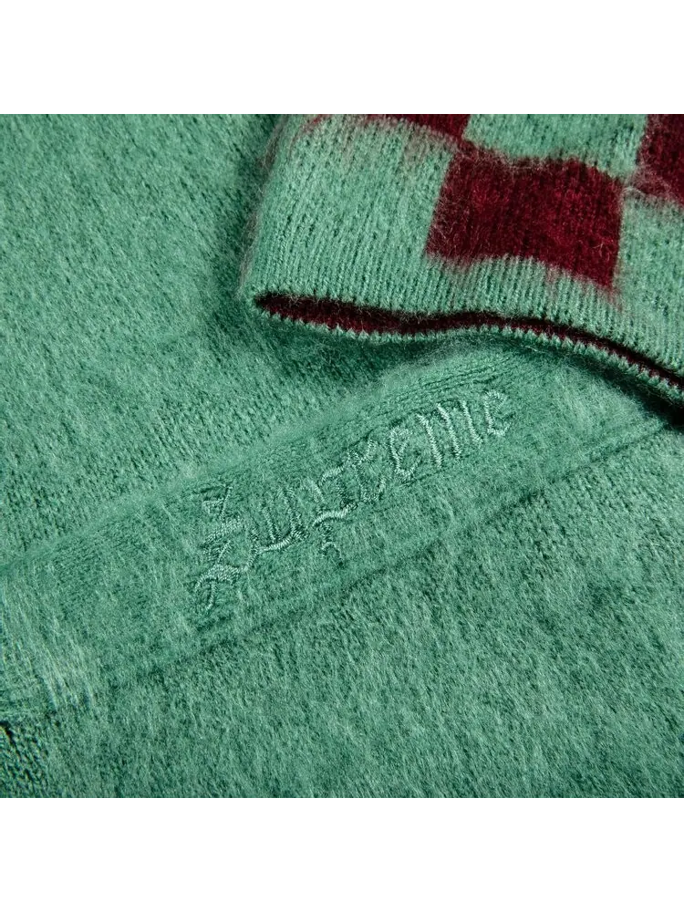 Кардиган Supreme Brushed Checkerboard Cardigan Mint — изображение 2 из 2, зеленый