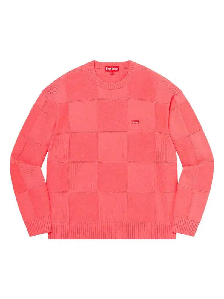 Свитер Supreme Tonal Checkerboard Small Box Sweater Coral — изображение 1 из 1, коралл