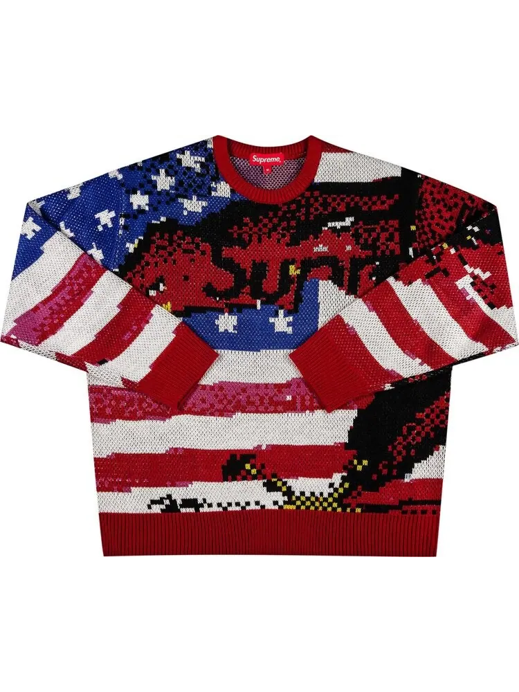 Свитер Supreme Digital Flag Sweater 'Red' — изображение 1 из 3, красный