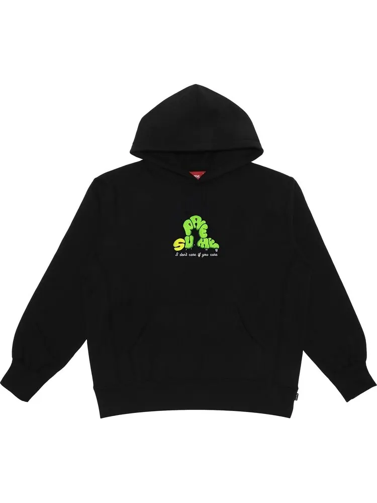 Толстовка Supreme Don't Care Hooded Sweatshirt 'Black' — изображение 1 из 1, черный