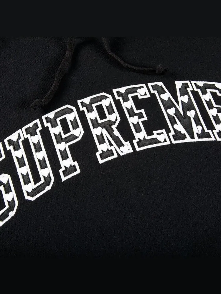 Толстовка Supreme Hearts Arc Hooded Sweatshirt 'Black' — изображение 2 из 2, черный
