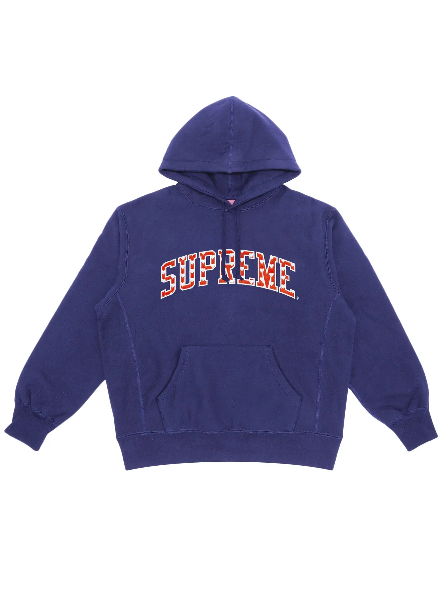 Толстовка с капюшоном Supreme Hearts Arc Washed Navy — изображение 1 из 1