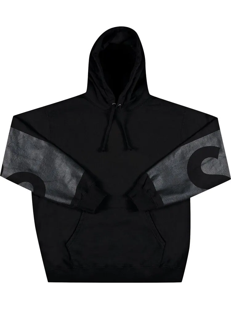 Толстовка Supreme Big Logo Hooded Sweatshirt 'Black' — изображение 1 из 3, черный