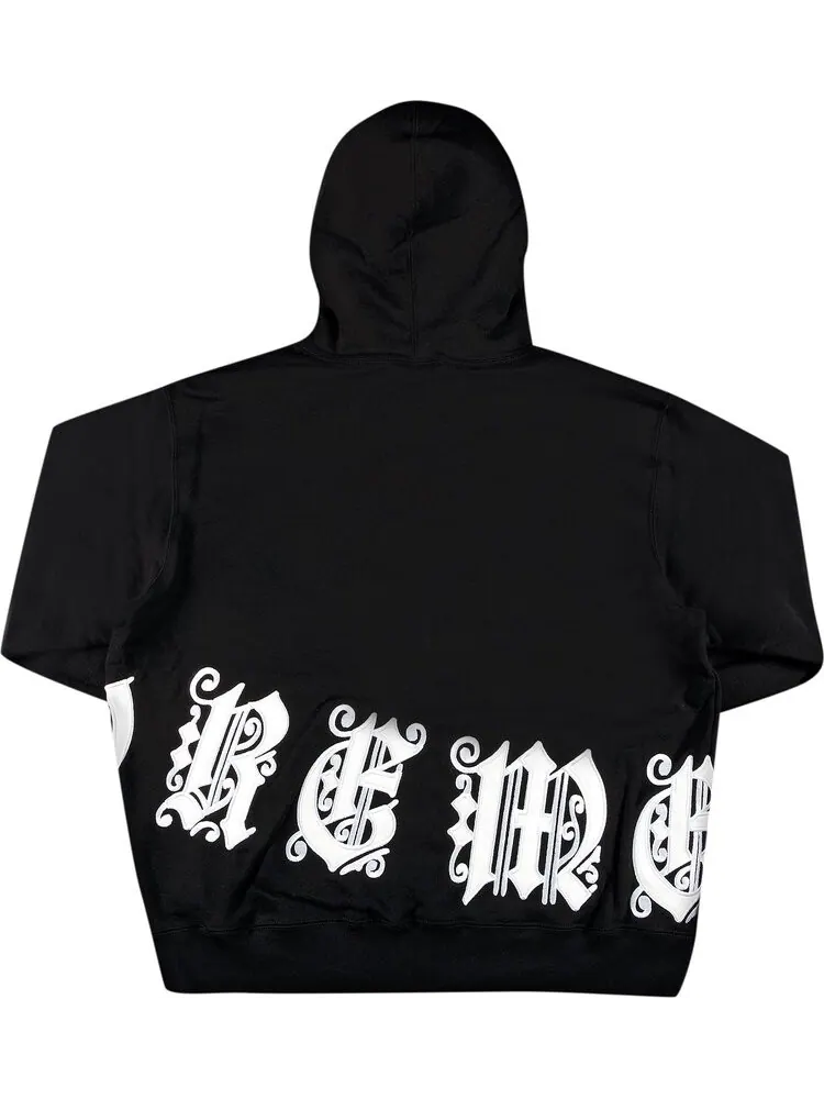 Толстовка Supreme Old English Wrap Hooded Sweatshirt 'Black' — изображение 2 из 3, черный