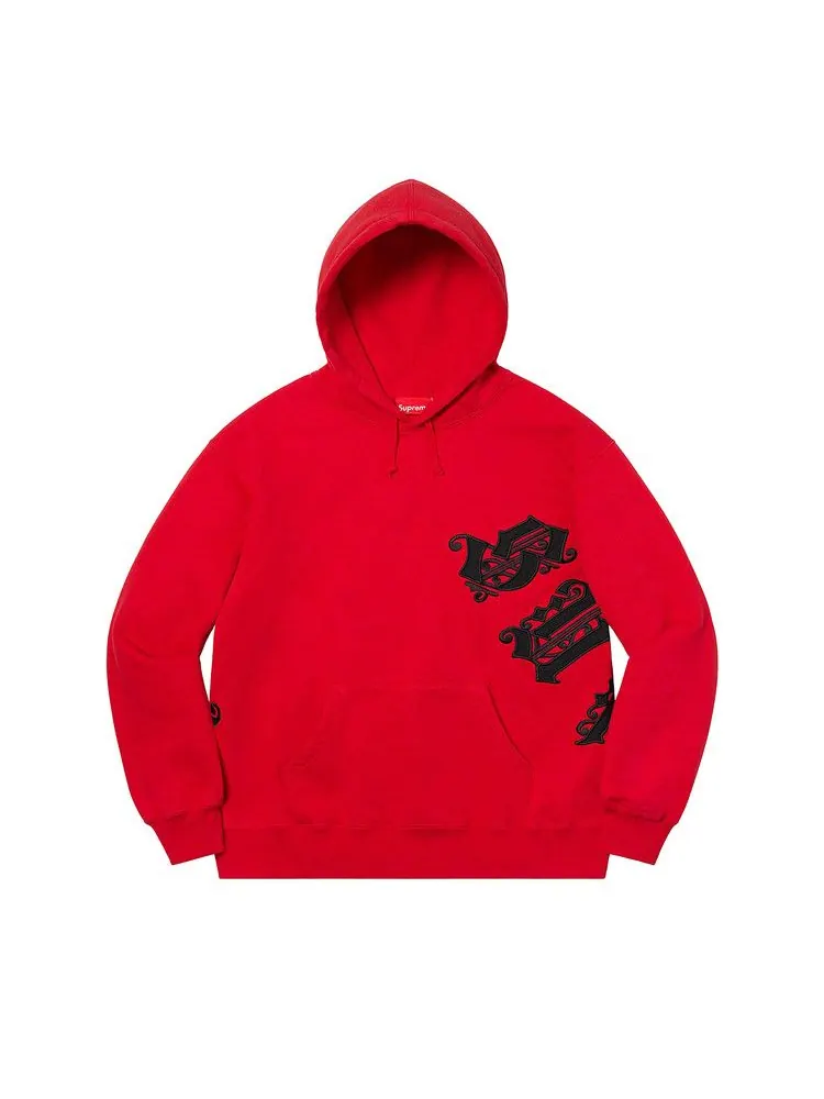 Толстовка Supreme Old English Wrap Hooded Sweatshirt — изображение 1 из 2, красный