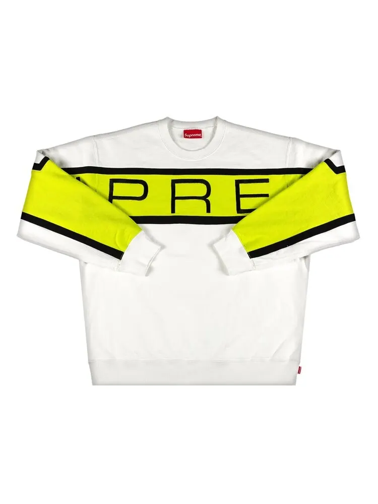 Толстовка Supreme Paneled Crewneck 'White' — изображение 1 из 2, белый