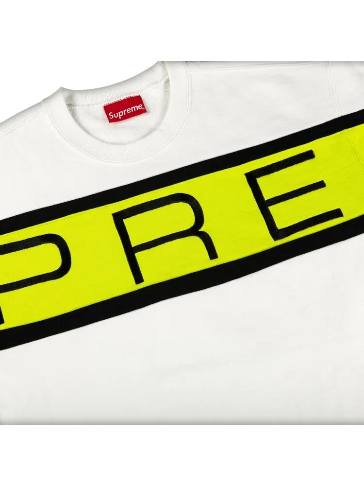 Толстовка Supreme Paneled Crewneck 'White' — изображение 2 из 2, белый