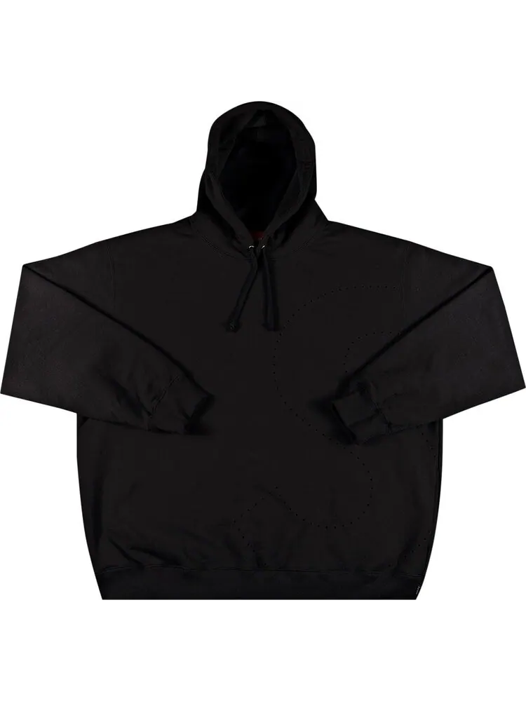 Толстовка Supreme Laser Cut S Logo Hooded Sweatshirt 'Black' — изображение 1 из 2, черный