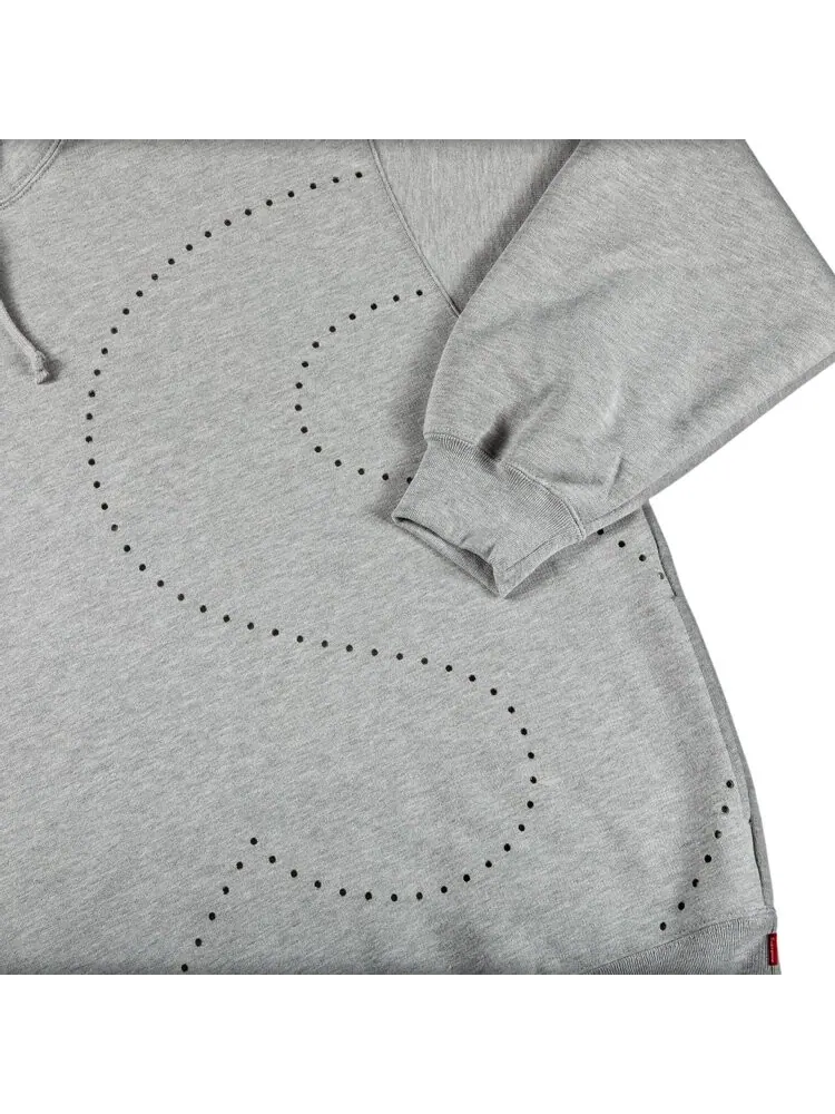 Толстовка Supreme Laser Cut S Logo Hooded Sweatshirt 'Heather Grey' — изображение 2 из 2, серый