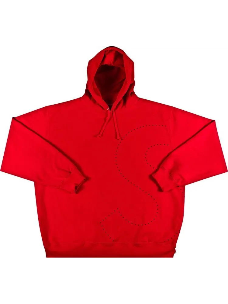 Толстовка Supreme Laser Cut S Logo Hooded Sweatshirt 'Red' — изображение 1 из 2, красный