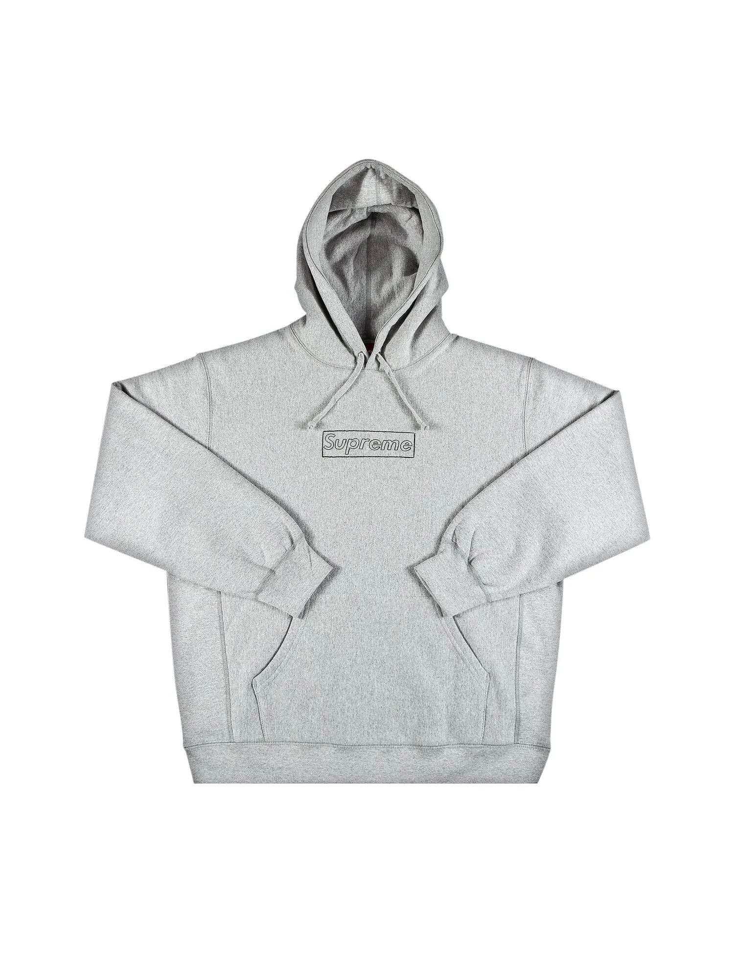Толстовка с капюшоном Supreme x KAWS Chalk Logo — изображение 1 из 2, серый