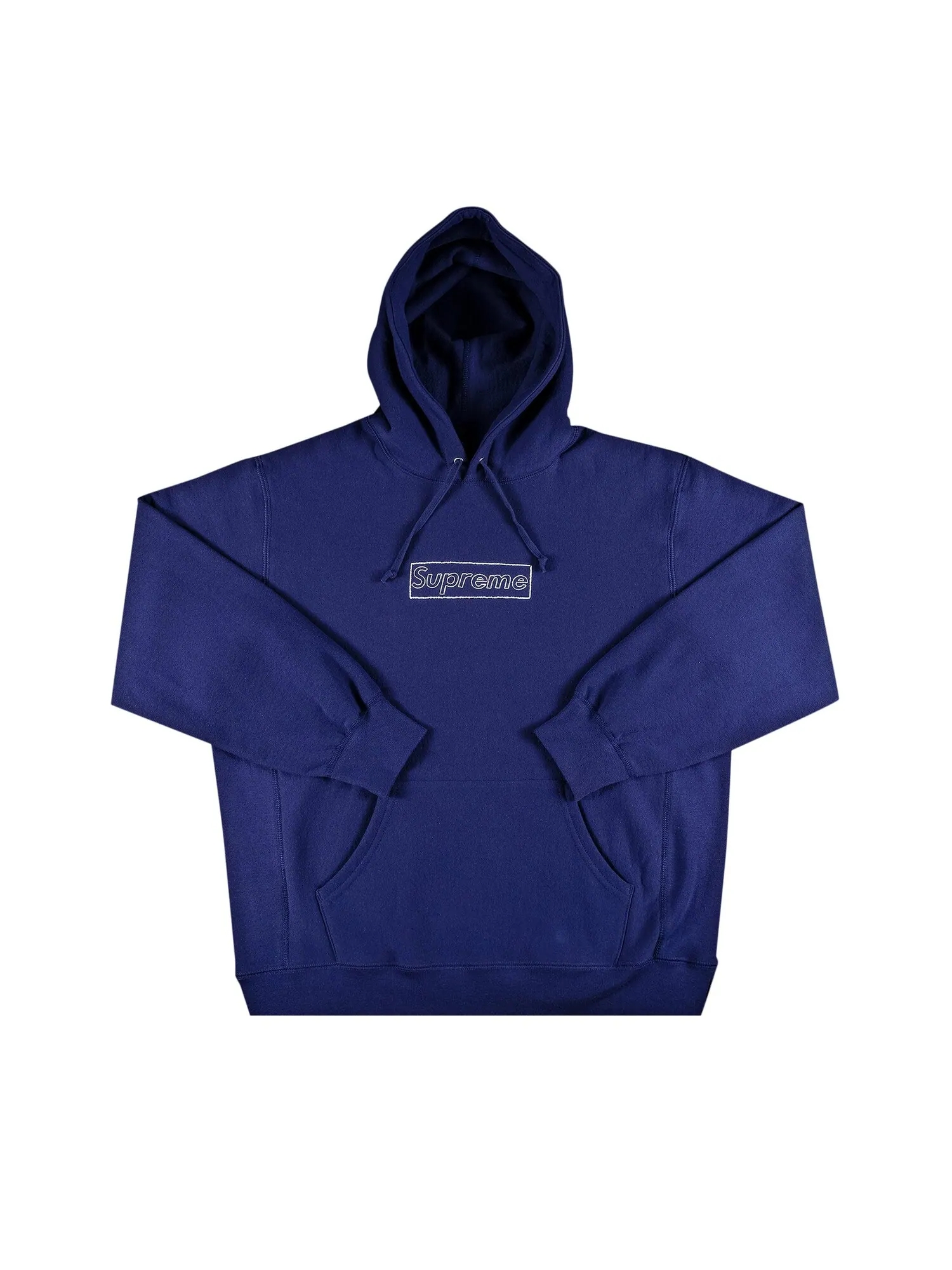 Толстовка с капюшоном Supreme x KAWS Chalk Logo — изображение 1 из 2, темно-синий