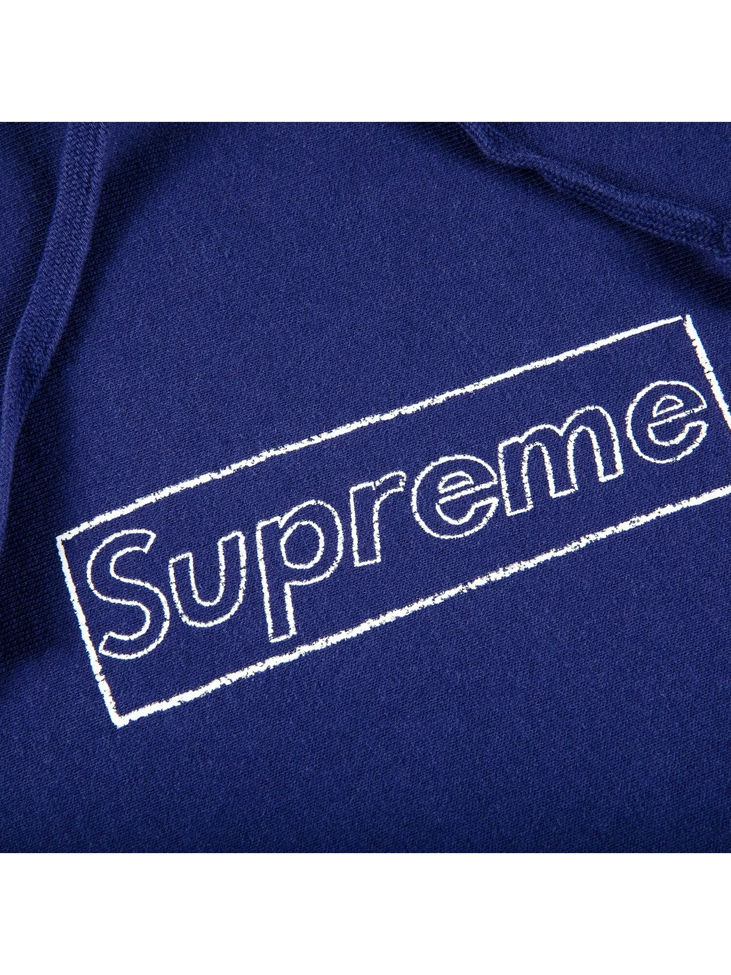 Толстовка с капюшоном Supreme x KAWS Chalk Logo — изображение 2 из 2, темно-синий