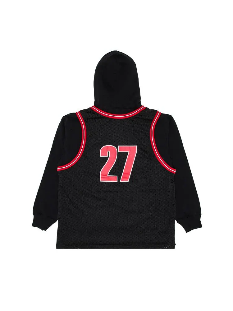 Толстовка Supreme Basketball Jersey Hooded Sweatshirt — изображение 2 из 3, черный