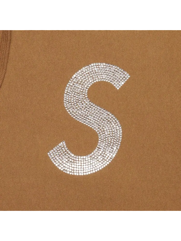 Толстовка Supreme x Swarovski S Logo Hooded Sweatshirt 'Brown' — изображение 3 из 3, коричневый