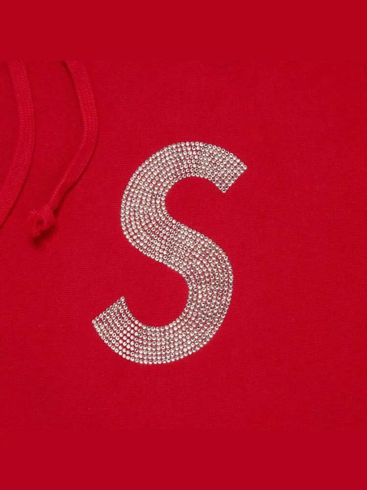 Толстовка Supreme x Swarovski S Logo Hooded Sweatshirt 'Red' — изображение 3 из 3, красный