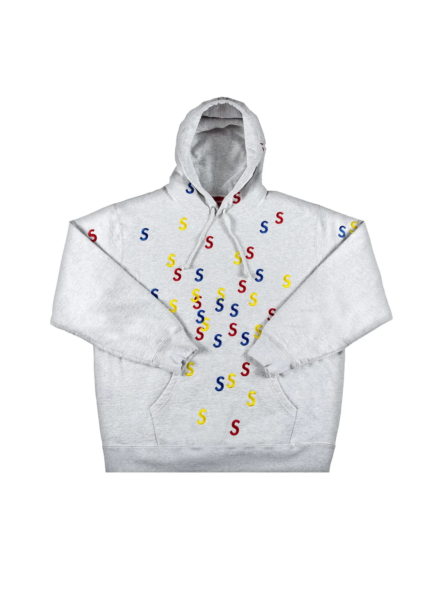 Толстовка с капюшоном Supreme с вышивкой — изображение 1 из 2, серый