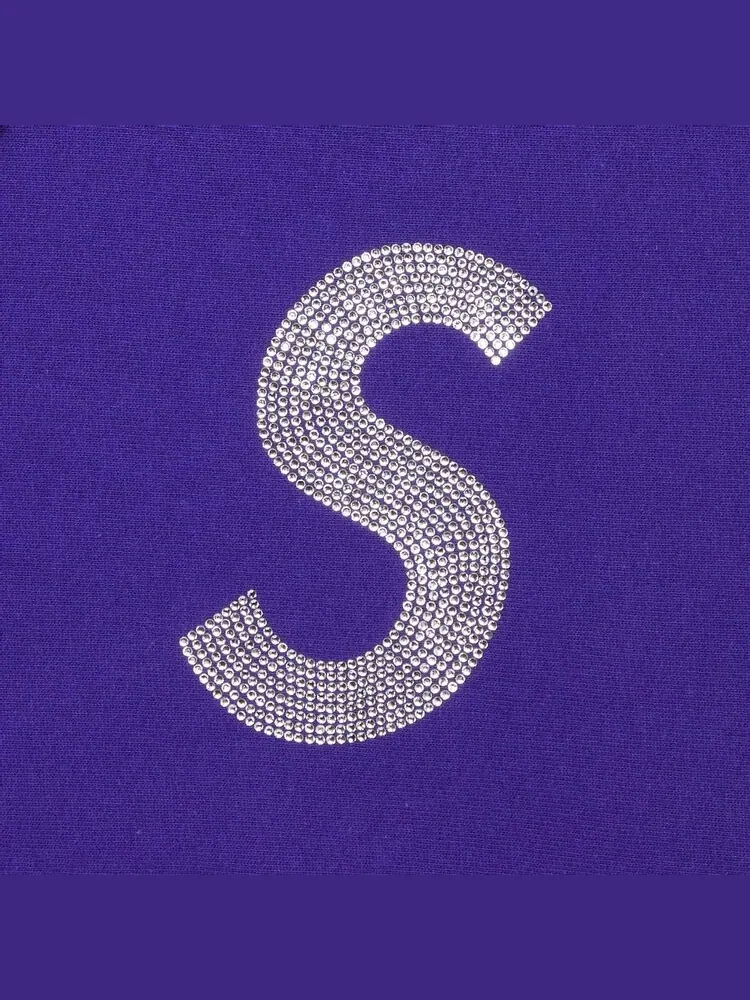 Толстовка Supreme x Swarovski S Logo Hooded Sweatshirt 'Purple' — изображение 3 из 3, фиолетовый
