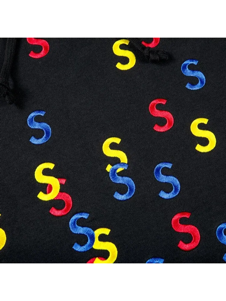 Толстовка Supreme Embroidered S Hooded Sweatshirt 'Black' — изображение 2 из 2, черный