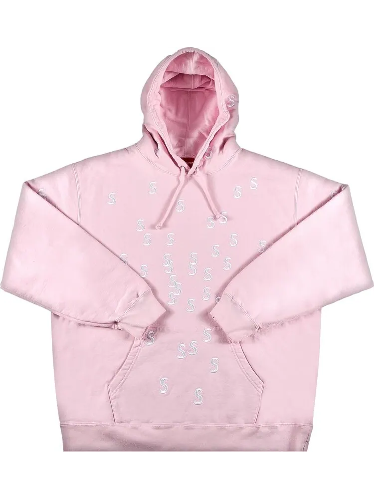 Толстовка Supreme Embroidered S Hooded Sweatshirt 'Light Pink' — изображение 1 из 2, розовый