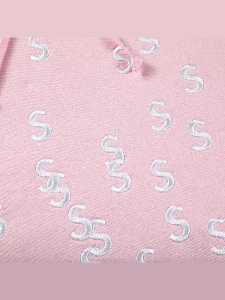 Толстовка Supreme Embroidered S Hooded Sweatshirt 'Light Pink' — изображение 2 из 2, розовый