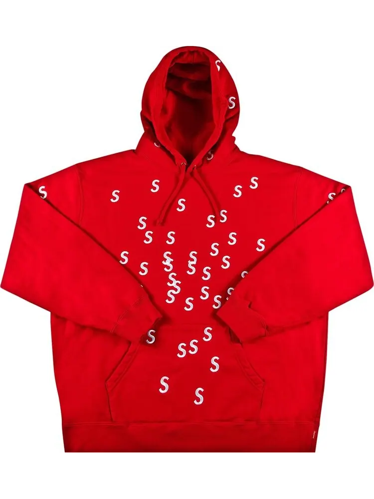 Толстовка Supreme Embroidered S Hooded Sweatshirt 'Red' — изображение 1 из 2, красный