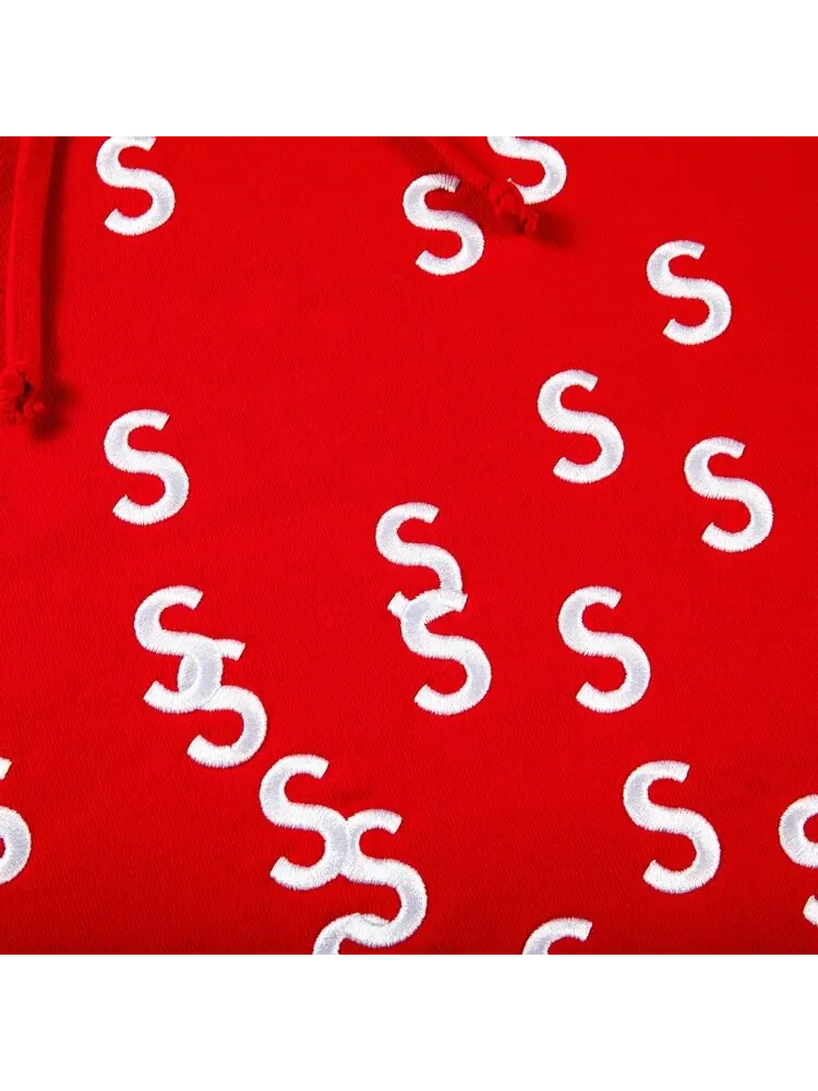 Толстовка Supreme Embroidered S Hooded Sweatshirt 'Red' — изображение 2 из 2, красный