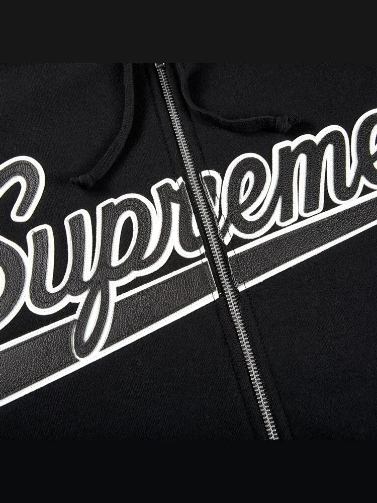Толстовка Supreme x Vanson Leathers Spider Web Zip Up Hooded Sweatshirt 'Black' — изображение 3 из 3, черный
